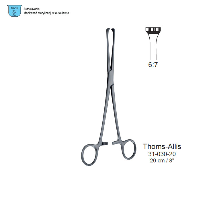 Forceps tissue Thomas-Allis 6x7th 200mm