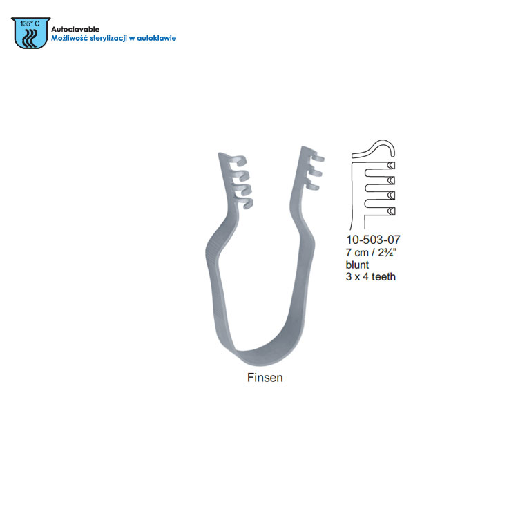 Retractor SR Finsen 3x4th blunt 70mm