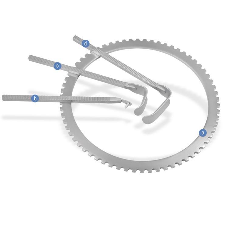 Falcon universal ring retractor, small incision accessories