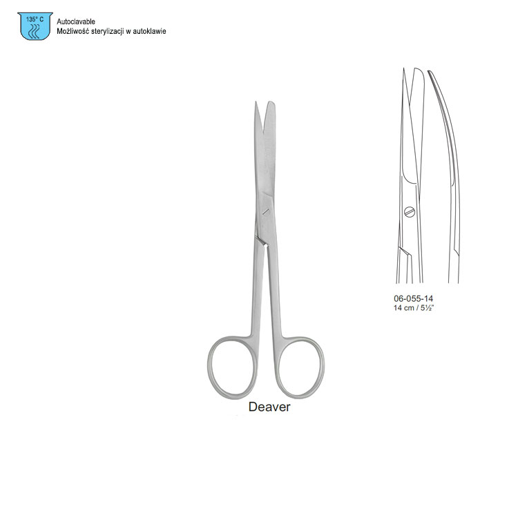 Scissors operating Deaver BL/SH curved 145mm