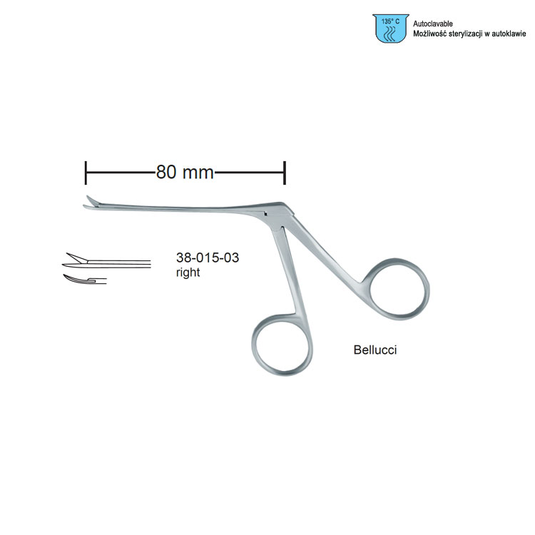 Scissors micro ear Bellucci right 4.0mm sharp