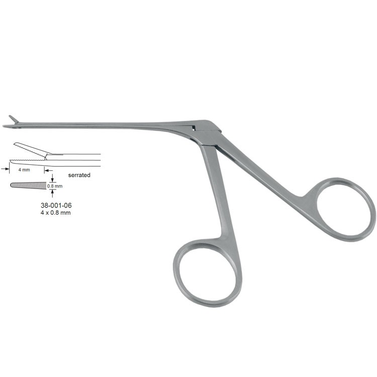Forceps micro ear Hartmann serrated straight 4.5x0.8mm