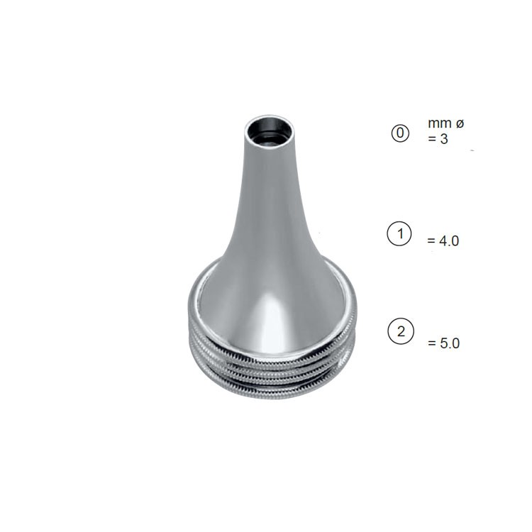 Specula ear Hartmann round Ø 2.0mm, Brass CP
