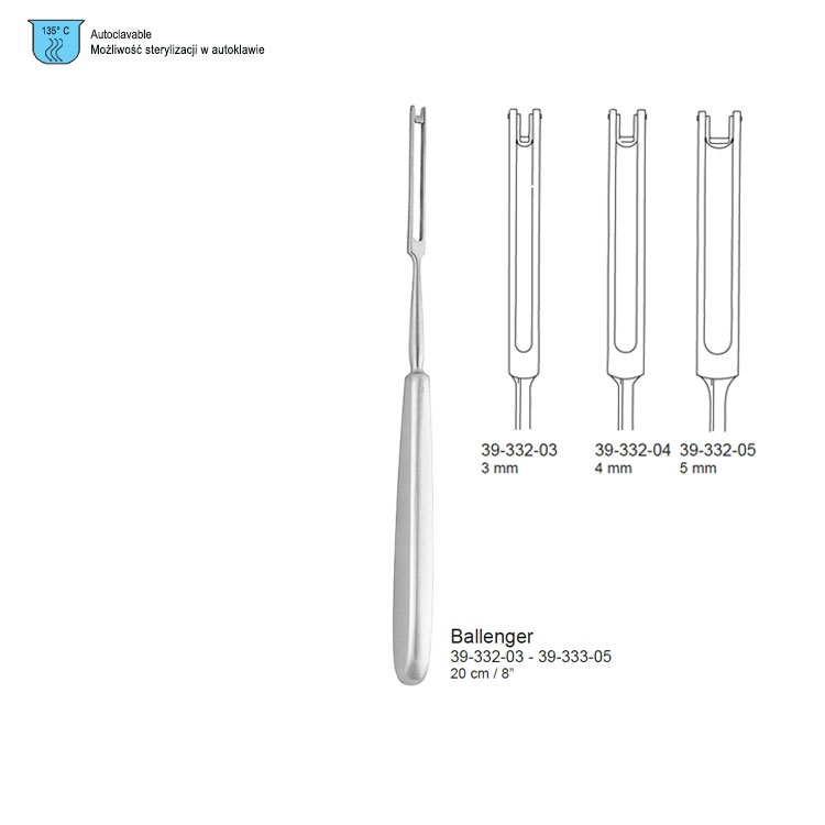 Knife Ballenger swivel balde straight 3x200mm / 8" 