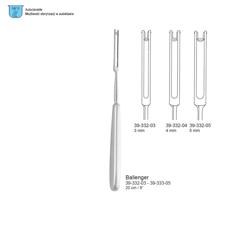 Knife Ballenger swivel balde straight 4x200mm / 8" 