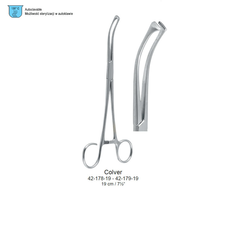 Forceps tonsil holding Colver curved 190mm