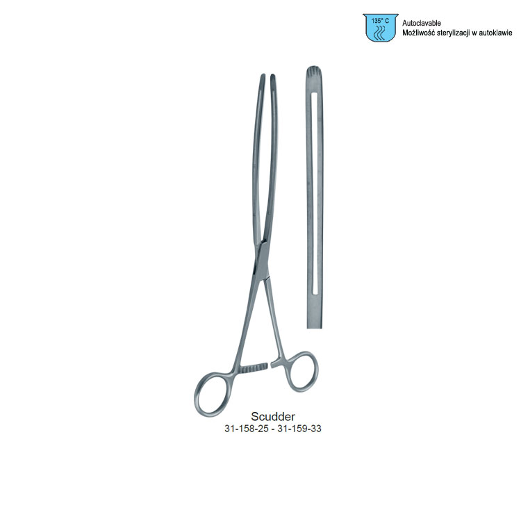 Clamp intestinal Scudder smooth straight 250mm