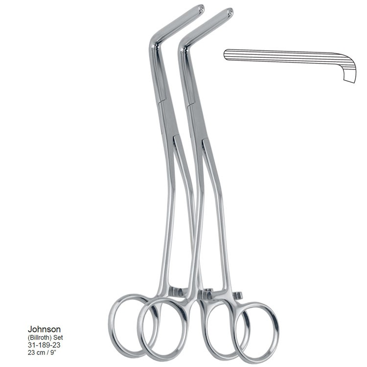 Clamp intestinal Billroth-Johnson 90⁰ angled  230mm / 9" (Pair)