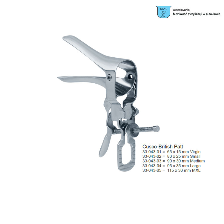 Speculum vaginal Cusco-British centre screw Virgin