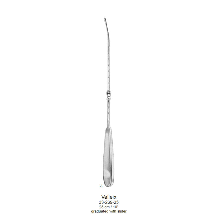 Sound uterine Valleix graduated in cm 250mm