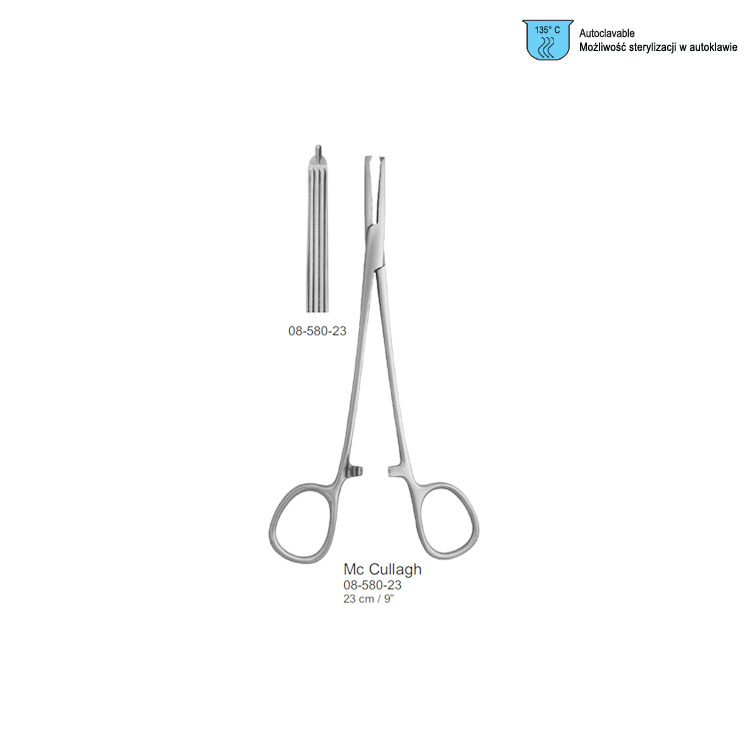 Forceps hysterectomy McCullagh 1x2th straight 230mm