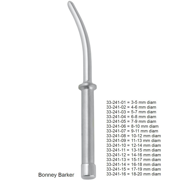 Dilator uterine SE Bonney-Barker set of 16 in canvas roll
