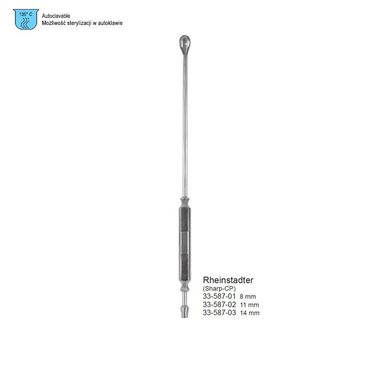 Curette uterine Rheinstadler blunt 8x290mm