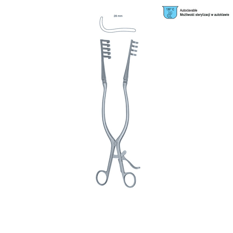 Retractor SR Adson hinged blunt 4x5th 320mm