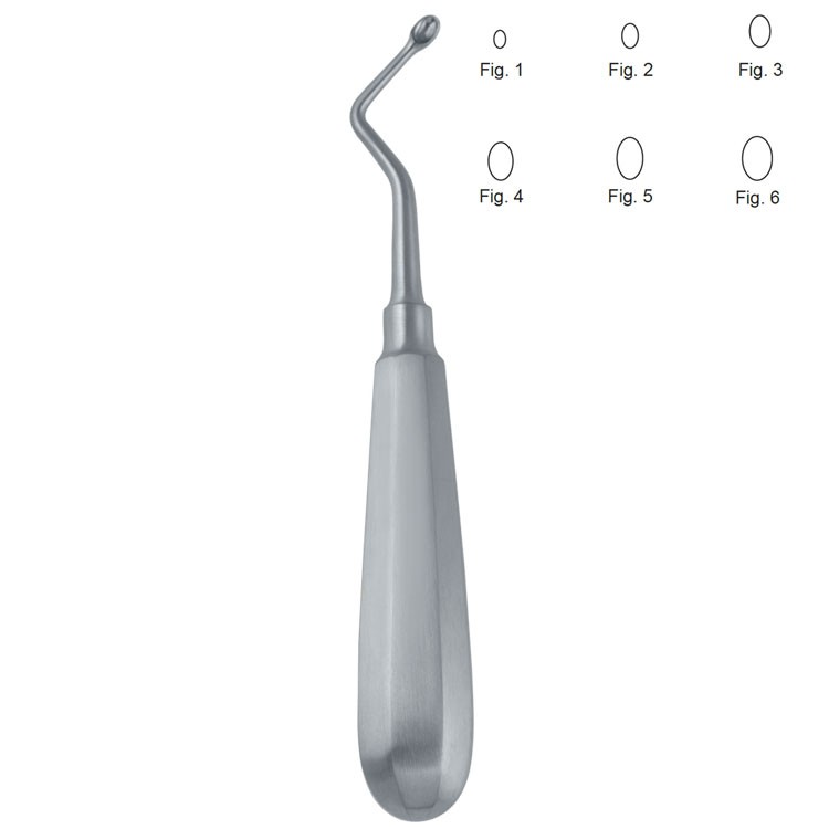 Curette bone SE Model USA oval left fig. 6, 155mm