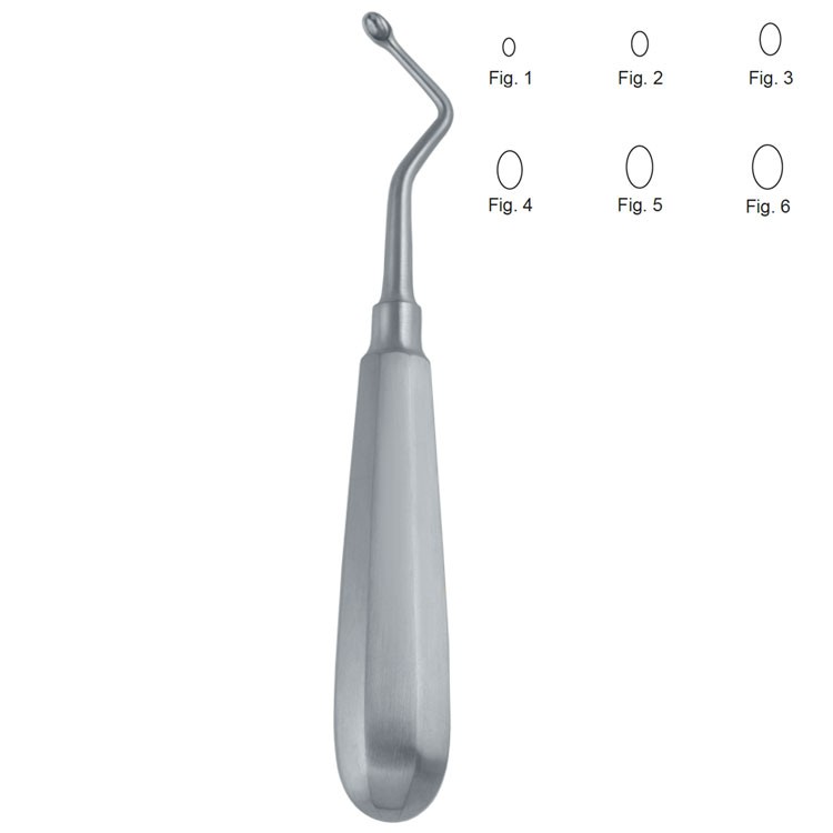 Curette bone SE Model USA oval right fig. 4, 155mm