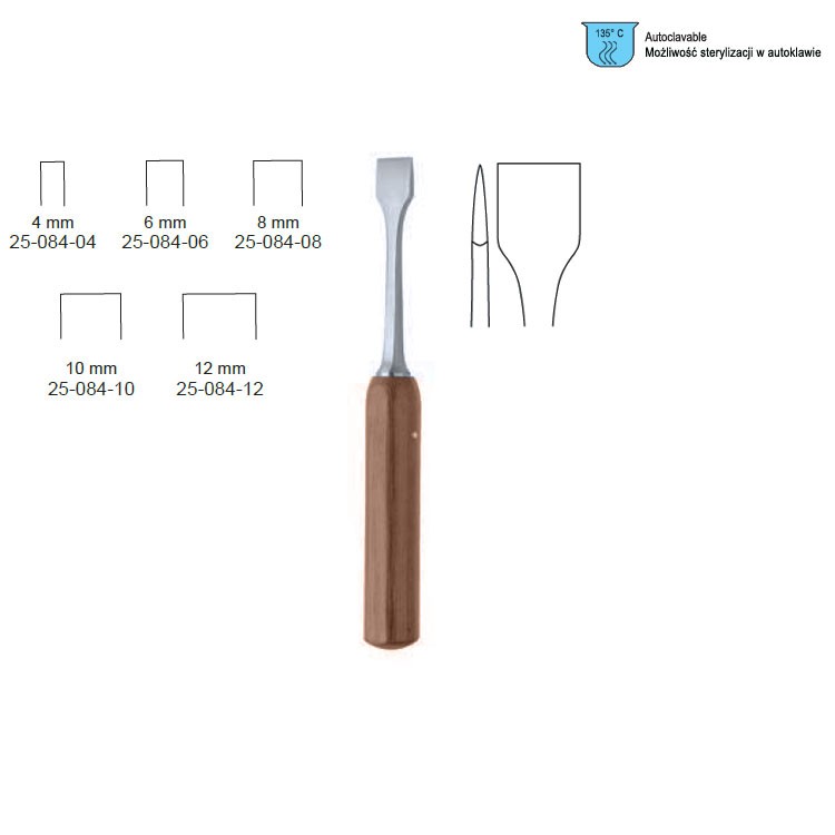 Osteotome Lexer Mini fiber handle straight 6x180mm