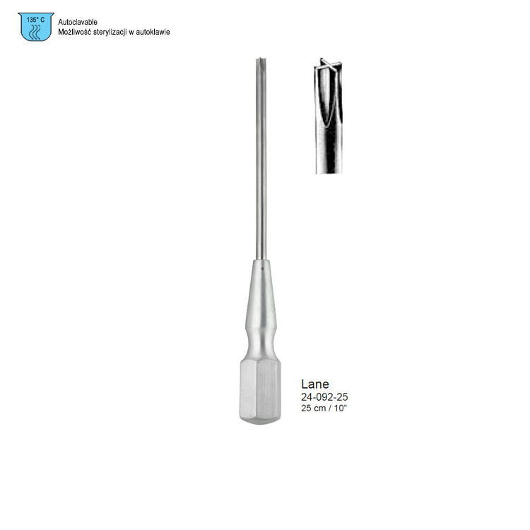 Osteotome Lexer fiber handle straight 25x220mm