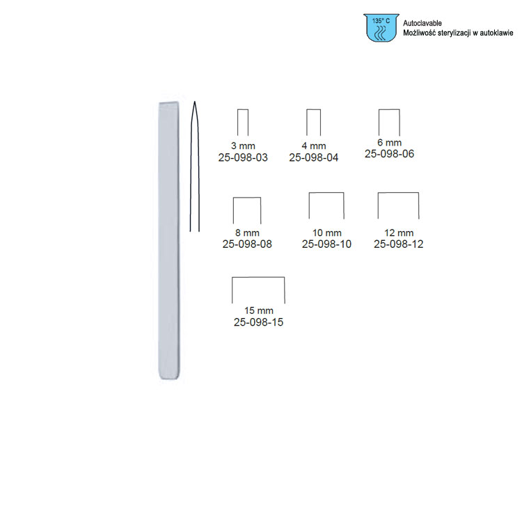 Osteotome Lambotte Mini straight 3x125mm