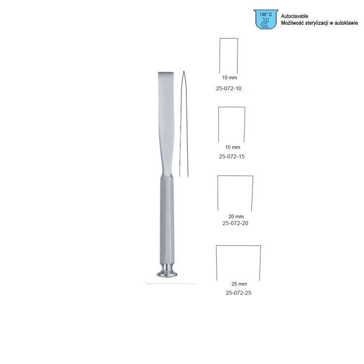 Osteotome Stille straight 10x205mm