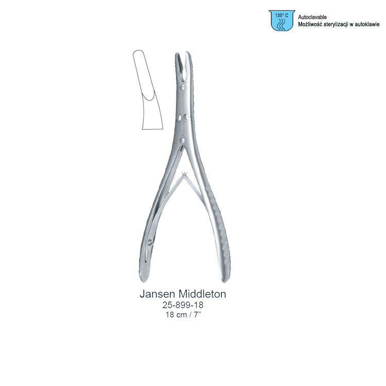 Rongeur bone Jansen-Middleton x-action curved 4x180mm