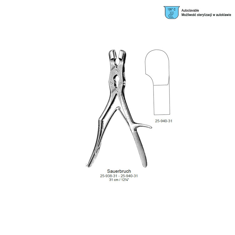 Rongeur bone Sauerbruch x-action Round straight 20x310mm