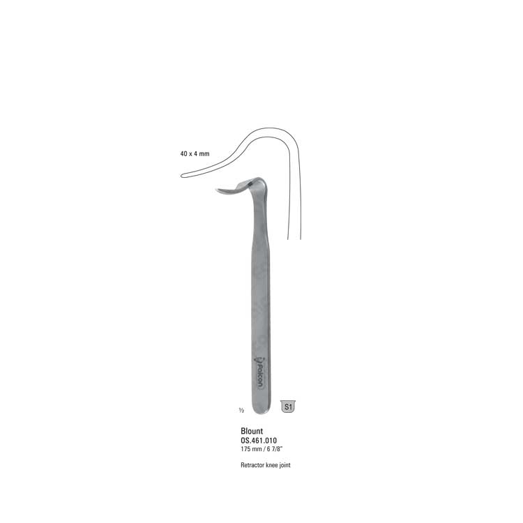 Retractor knee Blount 40x4x175mm
