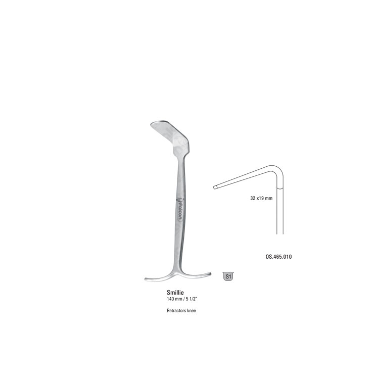 Retractor knee Smillie angled 32x19x140mm