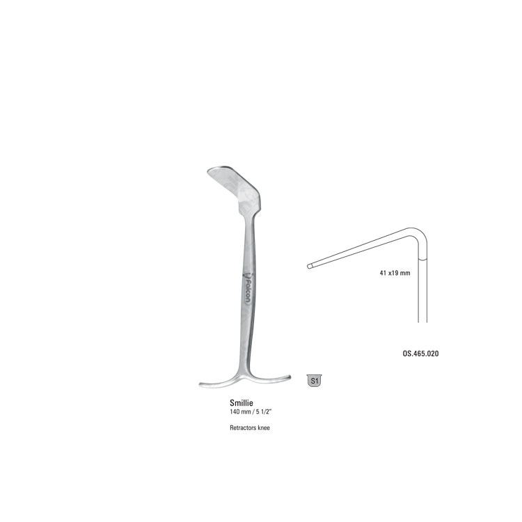 Retractor knee Smillie angled 41x19x140mm
