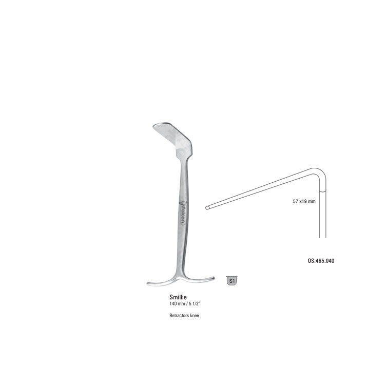 Retractor knee Smillie angled 57x19x140mm