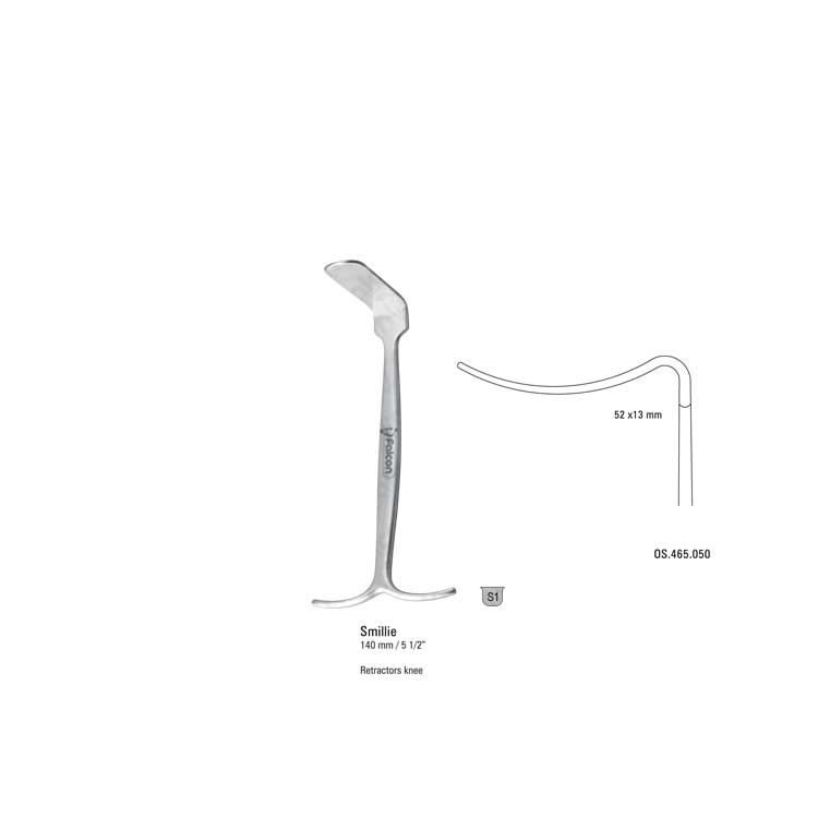 Retractor knee Smillie curved 52x13x140mm