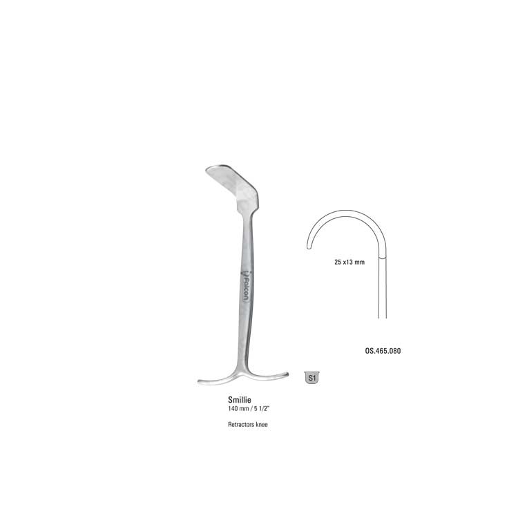 Retractor knee Smillie curved 25x13x140mm