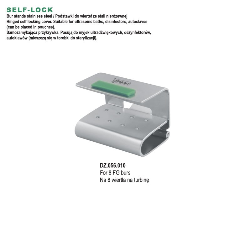 SELF-LOCK Bur stand for 8 FG burs, green