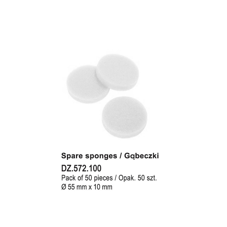 Spare sponges ø 55mm x 10mm (Pack of 50 pieces)