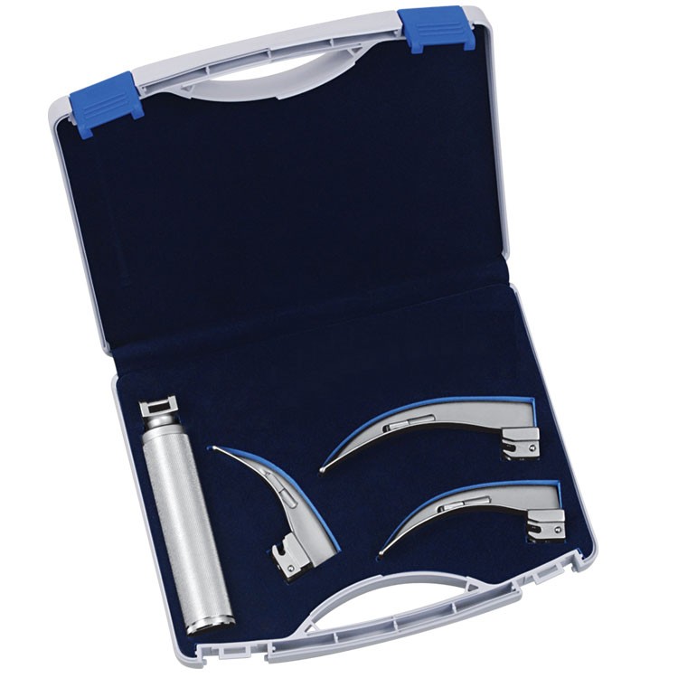 Laryngoscope standard light McIntosh set blades fig. 1 to 3 + Midi handle