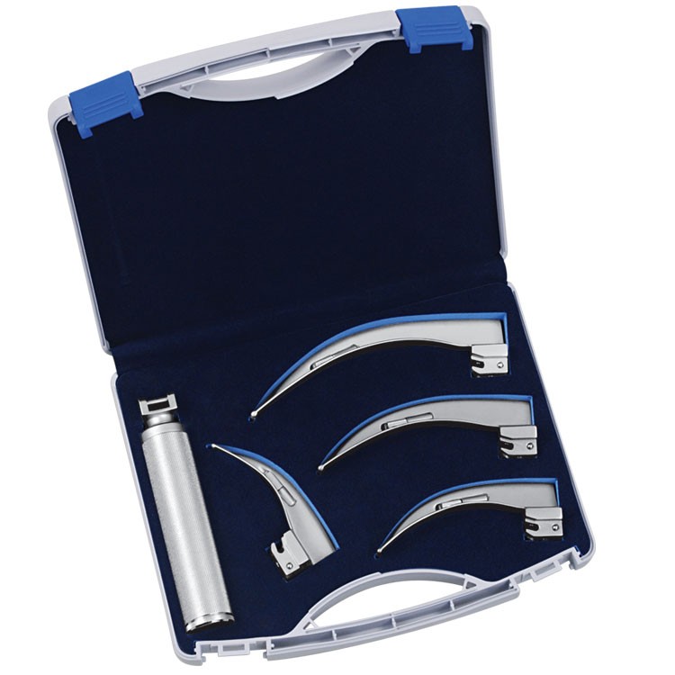 Laryngoscope standard light McIntosh set blades fig. 1 to 4 + Midi handle