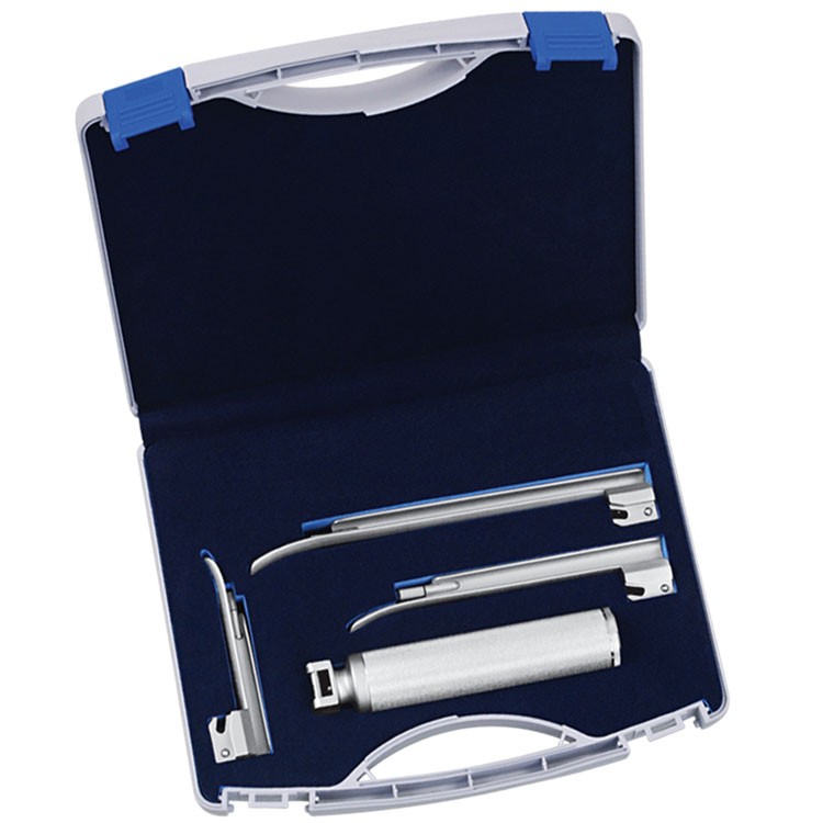 Laryngoscope standard light Miller set blades fig. 1 to 3 + Midi handle
