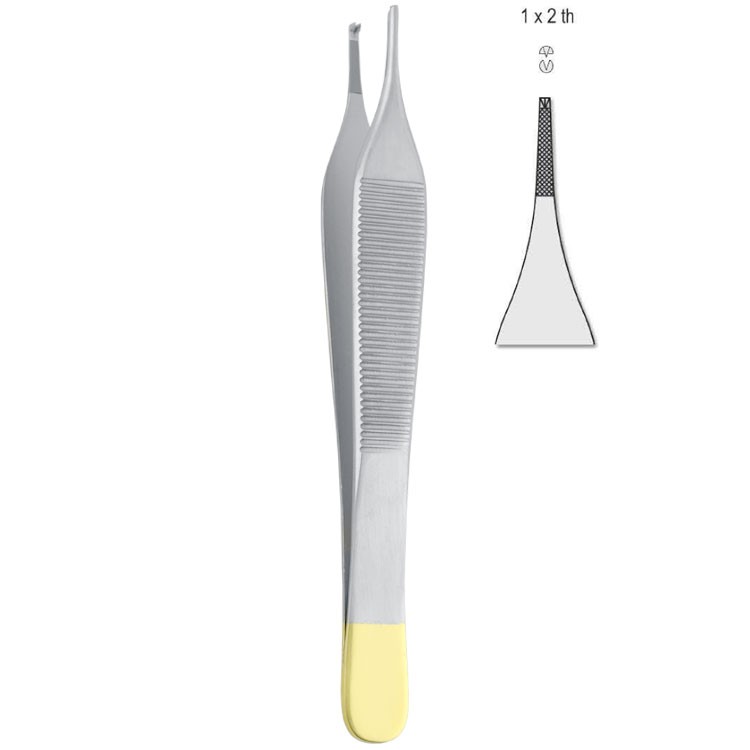Falcon-Grip Forceps tissue Adson 1x2th TC 120mm