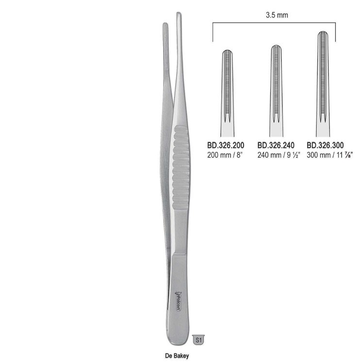 Forceps tissue DeBakey atraumatic 3.5mm/200mm