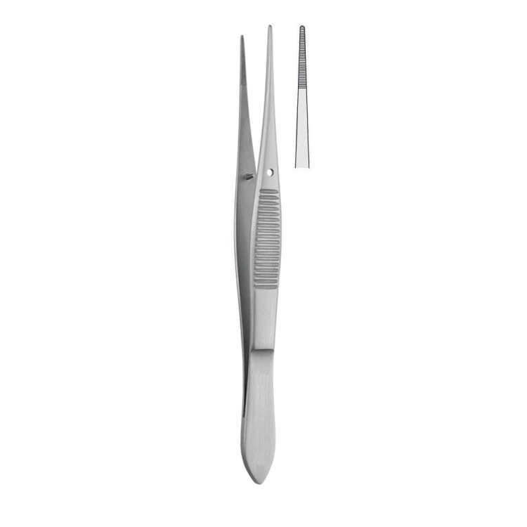 Forceps dissecting Iris serrated straight 100mm