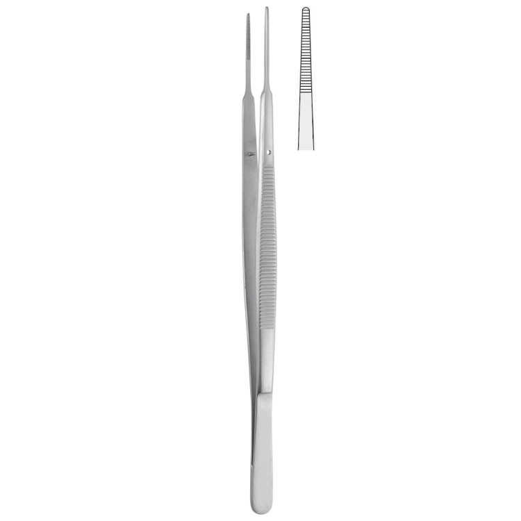 Forceps dissecting Gerald serrated straight 175mm
