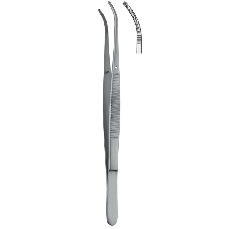 Forceps dissecting Potts-Smith serrated curved 180mm
