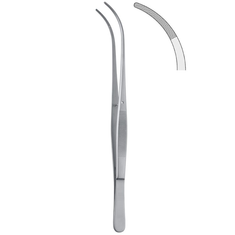 Forceps dissecting Brophy serrated curved 200mm
