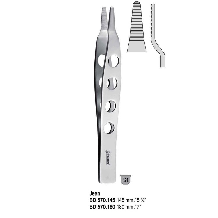 Forceps dissecting Jean serrated 180mm