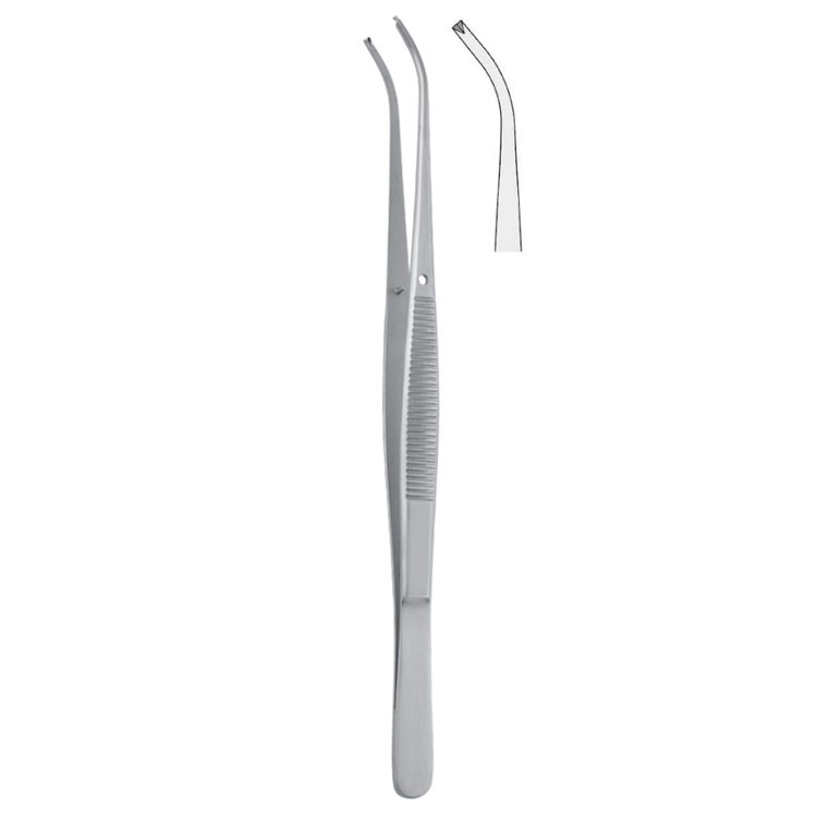 Forceps tissue Semken 1x2th curved 150mm