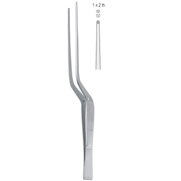 Forceps tissue Taylor 1x2th wedge end bayonet 185mm