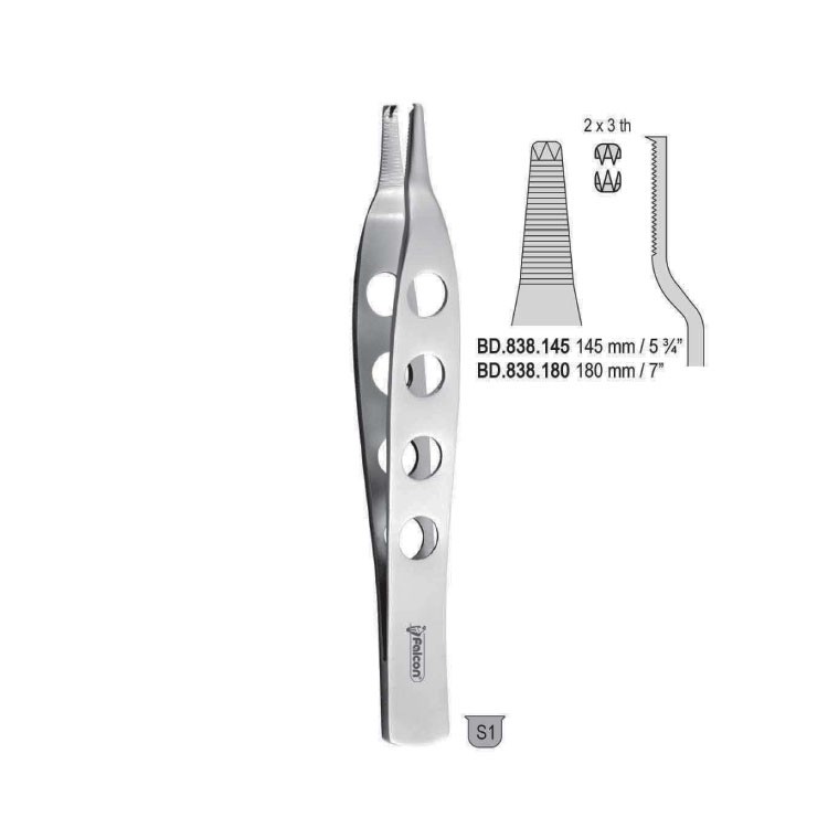 Forceps tissue Jean 2x3th 180mm