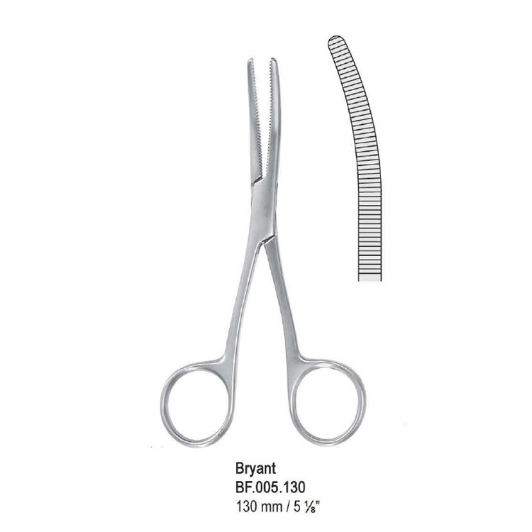 Forceps dressing Bryant curved 130mm