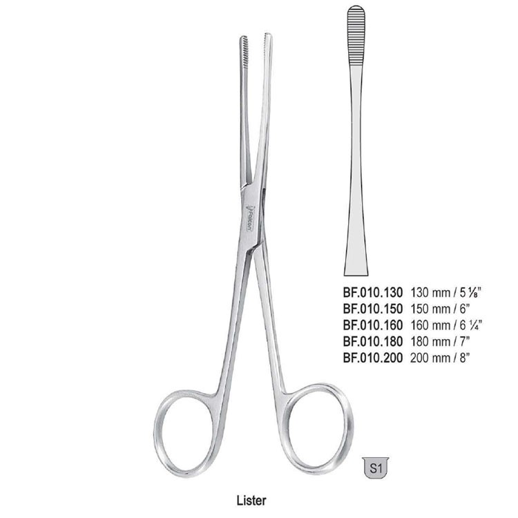 Forceps dressing Lister sinus straight 160mm
