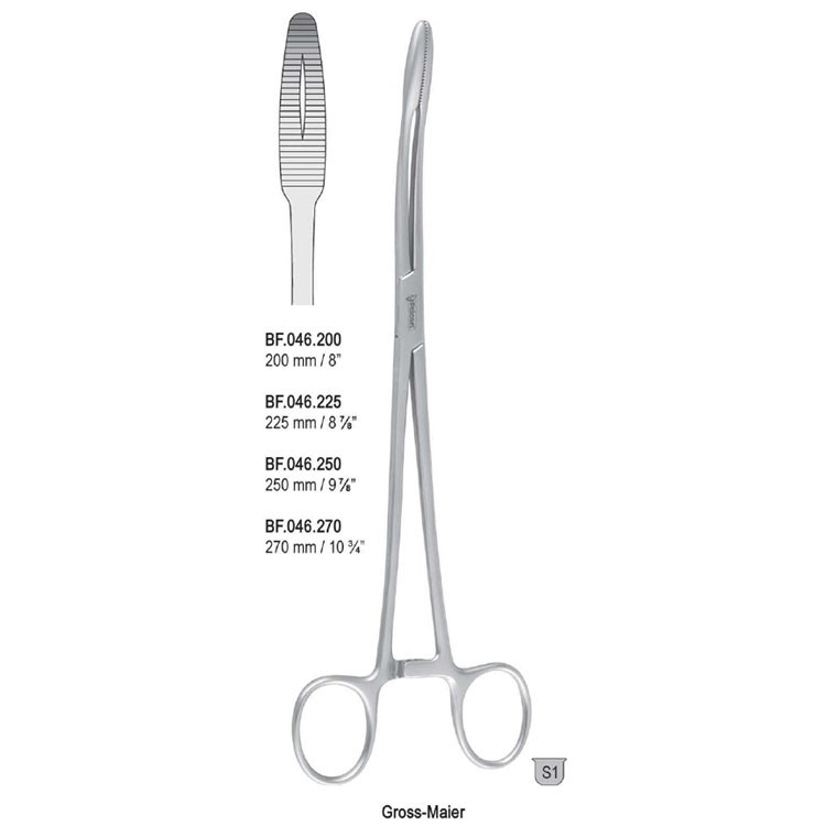 Forceps dressing Gross-Maier with raTChet straight 250mm 